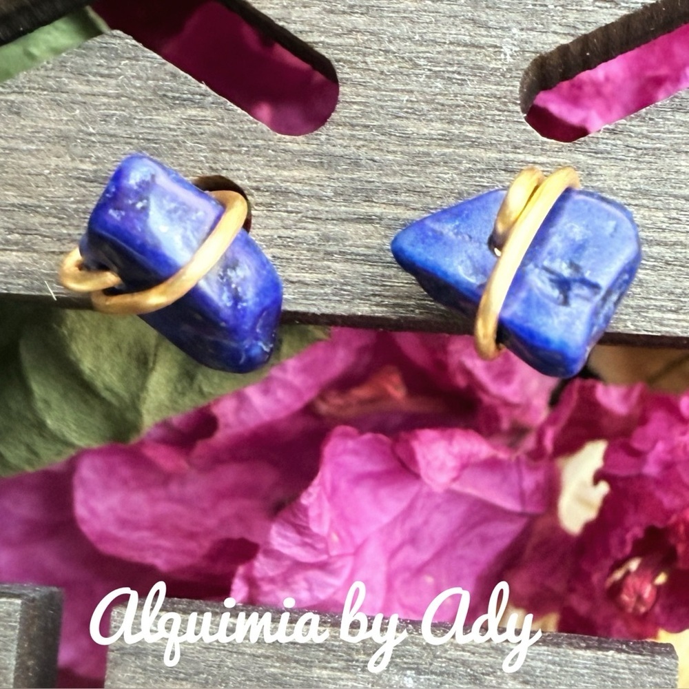 Colorful fall vibes lapis lazuli stud earrings